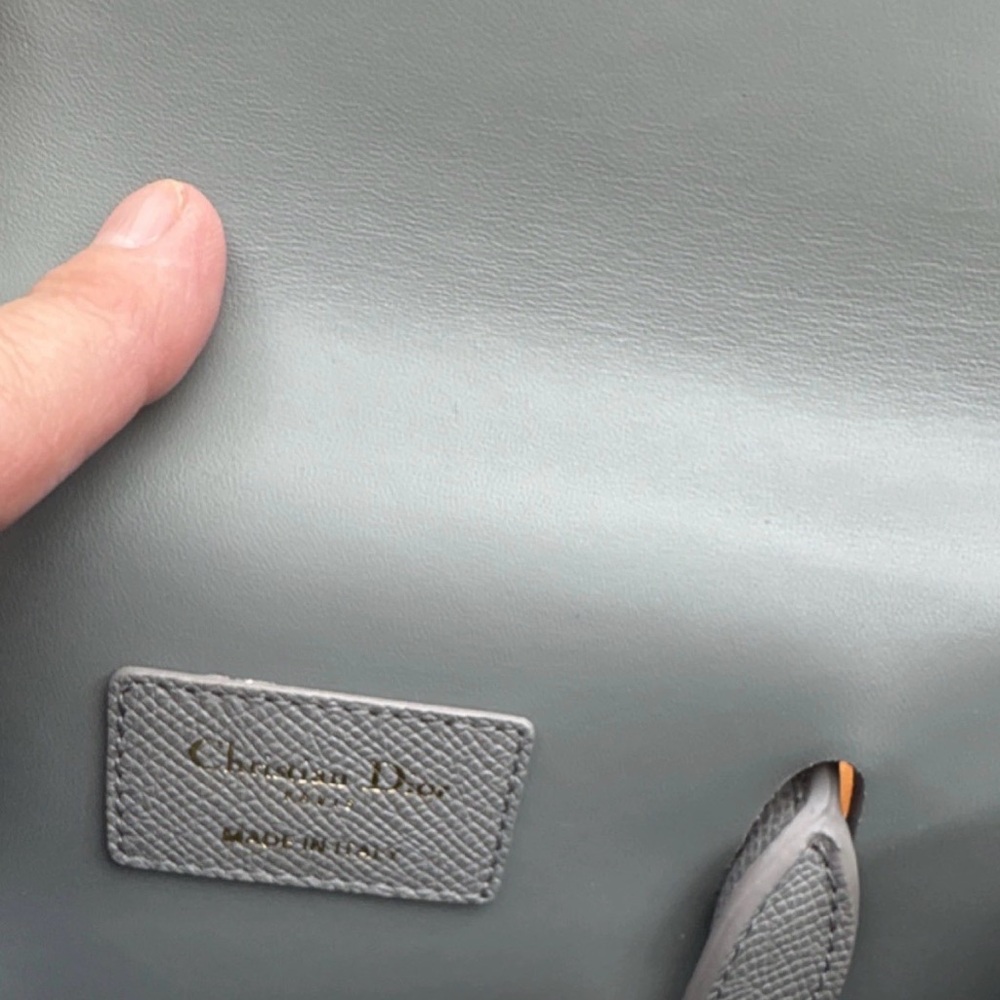 Dior Light Gray Leather Top-Handle Satchel with Gold CD Hardware - Picture 6 of 16